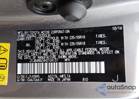 2017 Lexus Nx 200T F Sport from USA, damaged, VIN JTJBARBZ4H2104137